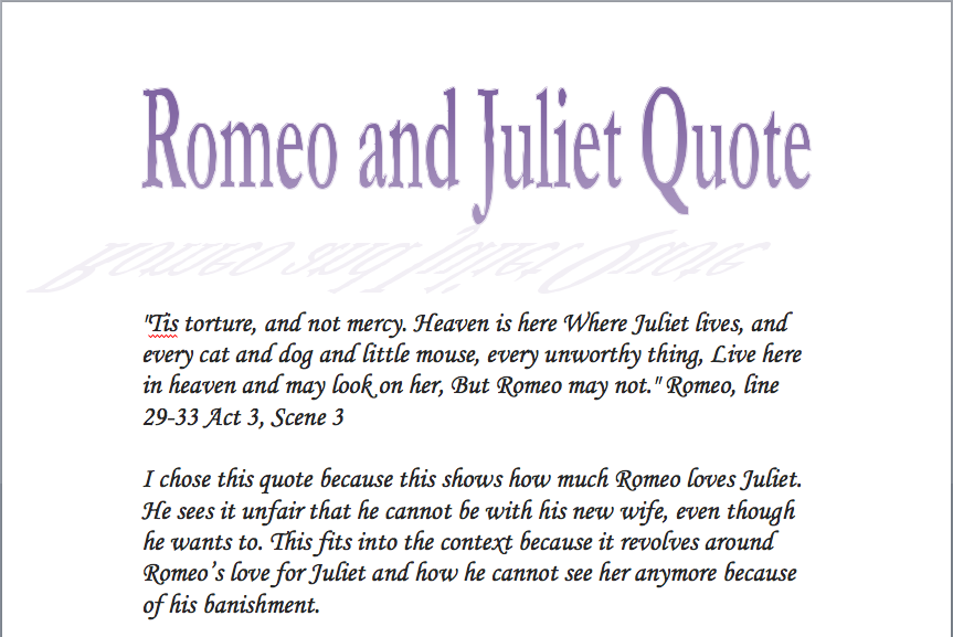 Romeo and juliet quote